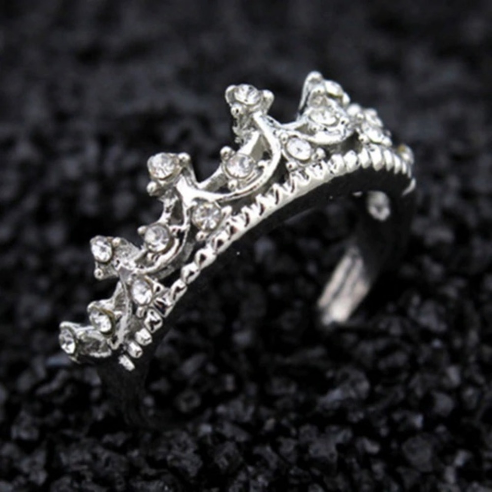 NEW!💙💎BEAUTIFUL! CROWN 👑 RING!💎💙7 SILVERY! - Picture 4 of 8